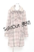 axes femme / ブロックチェックAラインコート M ピンク Y-25-11-05-106-AX-CO-SZ-ZY