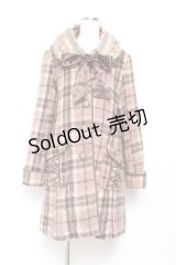 axes femme / ブロックチェックAラインコート M ピンク Y-25-11-05-106-AX-CO-SZ-ZY