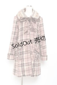 axes femme / ブロックチェックAラインコート M ピンク Y-25-11-05-106-AX-CO-SZ-ZY