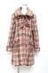 画像1: axes femme / ブロックチェックAラインコート M ピンク Y-25-11-05-106-AX-CO-SZ-ZY (1)