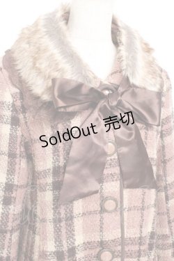 画像3: axes femme / ブロックチェックAラインコート M ピンク Y-25-11-05-106-AX-CO-SZ-ZY