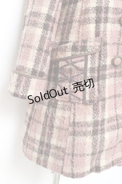 画像4: axes femme / ブロックチェックAラインコート M ピンク Y-25-11-05-106-AX-CO-SZ-ZY