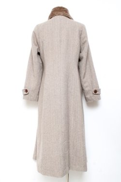 画像2: an another angelus / ファー衿付きヘリンボーンコート F ブラウン Y-25-11-05-107-CA-CO-SZ-ZY