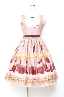 画像1: ALICE and the PIRATES / Honey Bee Berry柄ジャンパースカートI  渋ピンク Y-25-11-05-111-PA-OP-SZ-ZY