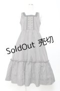 m petit by misako / TT*AOKストライプジャンパースカート L 濃灰 Y-25-11-05-113-LO-OP-SZ-ZY