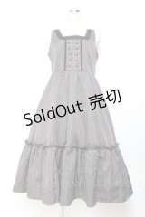 m petit by misako / TT*AOKストライプジャンパースカート L 濃灰 Y-25-11-05-113-LO-OP-SZ-ZY