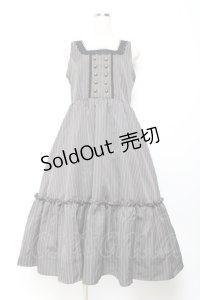 m petit by misako / TT*AOKストライプジャンパースカート L 濃灰 Y-25-11-05-113-LO-OP-SZ-ZY