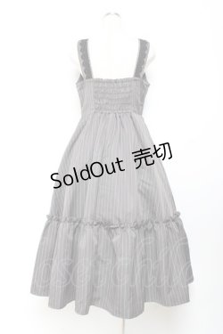 画像2: m petit by misako / TT*AOKストライプジャンパースカート L 濃灰 Y-25-11-05-113-LO-OP-SZ-ZY