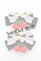 BABY,THE STARS SHINE BRIGHT / いちごとレースのリボンコーム  黒 Y-25-11-05-018-BA-AC-SZ-ZY