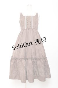 m petit by misako / TT*AOKストライプジャンパースカート L 中茶 Y-25-11-05-114-LO-OP-SZ-ZY