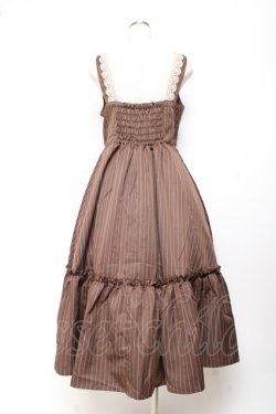 画像2: m petit by misako / TT*AOKストライプジャンパースカート L 中茶 Y-25-11-05-114-LO-OP-SZ-ZY