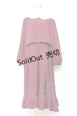 画像1: m petit by misako / マイメロワッペン付きワンピース 4L ボルドー Y-25-11-05-116-LO-OP-SZ-ZY