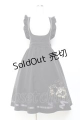 axes femme POETIQUE / ティータイム刺繍吊りスカート M 黒 Y-25-11-05-118-AX-SK-SZ-ZY