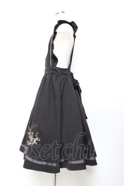 画像2: axes femme POETIQUE / ティータイム刺繍吊りスカート M 黒 Y-25-11-05-118-AX-SK-SZ-ZY