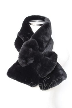 画像1: m petit by misako / リボンファーティペット  中黒 Y-25-11-05-019-LO-ZA-SZ-ZY