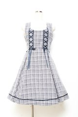 axes femme / チェック柄ジャンパースカート M 紺 Y-25-11-05-121-AX-OP-SZ-ZY