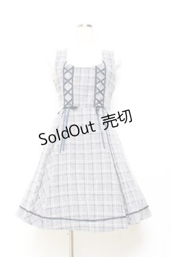 画像1: axes femme / チェック柄ジャンパースカート M 紺 Y-25-11-05-121-AX-OP-SZ-ZI