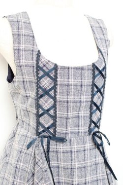 画像3: axes femme / チェック柄ジャンパースカート M 紺 Y-25-11-05-121-AX-OP-SZ-ZY