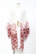 axes femme kawaii / 彼岸花柄シアー着物風羽織 M 白 Y-25-11-05-123-AX-TO-SZ-ZY