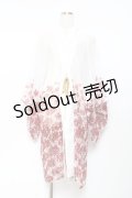 axes femme Kawaii / 彼岸花柄シアー着物風羽織 M 白 Y-25-11-05-123-AX-TO-SZ-ZY
