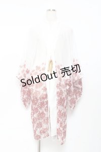 axes femme kawaii / 彼岸花柄シアー着物風羽織 M 白 Y-25-11-05-123-AX-TO-SZ-ZY