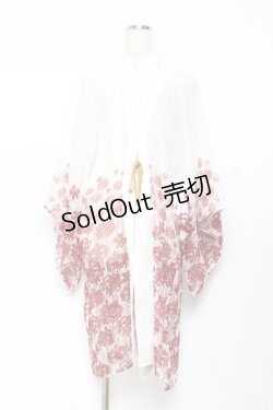 画像1: axes femme kawaii / 彼岸花柄シアー着物風羽織 M 白 Y-25-11-05-123-AX-TO-SZ-ZY