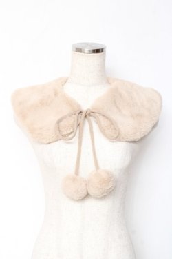 画像1: m petit by misako / AMポンポンツキエリ  ベージュ Y-25-11-05-020-LO-ZA-SZ-ZY