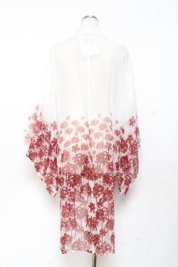 画像2: axes femme kawaii / 彼岸花柄シアー着物風羽織 M 白 Y-25-11-05-123-AX-TO-SZ-ZY