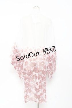 画像2: axes femme kawaii / 彼岸花柄シアー着物風羽織 M 白 Y-25-11-05-123-AX-TO-SZ-ZY