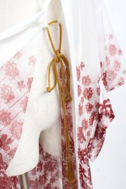 画像3: axes femme kawaii / 彼岸花柄シアー着物風羽織 M 白 Y-25-11-05-123-AX-TO-SZ-ZY