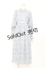 axes femme POETIQUE / フラワーキャットロングワンピース M ブルー Y-25-11-05-125-AX-OP-SZ-ZY