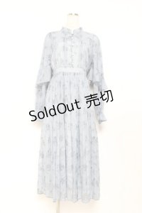 axes femme POETIQUE / フラワーキャットロングワンピース M ブルー Y-25-11-05-125-AX-OP-SZ-ZY