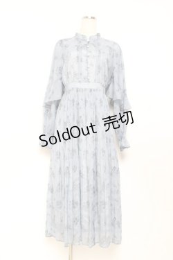 画像1: axes femme POETIQUE / フラワーキャットロングワンピース M ブルー Y-25-11-05-125-AX-OP-SZ-ZY