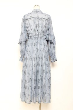 画像2: axes femme POETIQUE / フラワーキャットロングワンピース M ブルー Y-25-11-05-125-AX-OP-SZ-ZY