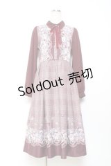 axes femme / グレンチェック花柄ワンピース M ワイン Y-25-11-05-127-AX-OP-SZ-ZY