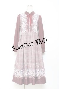 axes femme / グレンチェック花柄ワンピース M ワイン Y-25-11-05-127-AX-OP-SZ-ZY