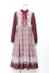 画像1: axes femme / グレンチェック花柄ワンピース M ワイン Y-25-11-05-127-AX-OP-SZ-ZY (1)