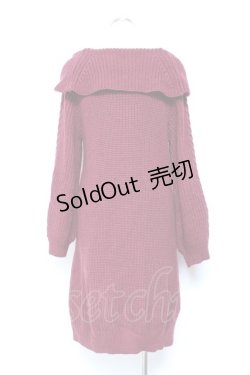 画像2: axes femme / Ｗ編み上げニットチュニック F ワイン Y-25-11-05-128-AX-OP-SZ-ZY