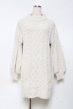 画像1: axes femme / ラメ混モールヤーンチュニック F 生成り Y-25-11-05-129-AX-OP-SZ-ZY