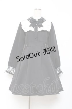 画像1: DearMyLove / レース重ねハートバックルベルトワンピース L 黒 Y-25-11-05-132-EL-OP-SZ-ZY