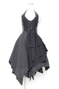 Ozz Croce / イレギュラーホルターワンピース  黒 Y-25-11-05-136-OO-OP-SZ-ZY