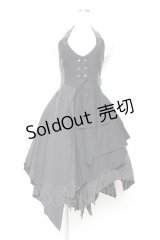 Ozz Croce / イレギュラーホルターワンピース  黒 Y-25-11-05-136-OO-OP-SZ-ZY