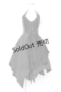 Ozz Croce / イレギュラーホルターワンピース  黒 Y-25-11-05-136-OO-OP-SZ-ZY