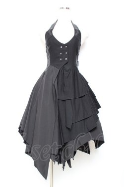 画像1: Ozz Croce / イレギュラーホルターワンピース  黒 Y-25-11-05-136-OO-OP-SZ-ZY