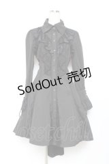 Ozz oneste / レースフリルシャツワンピース  黒 Y-25-11-05-137-OO-JA-SZ-ZY