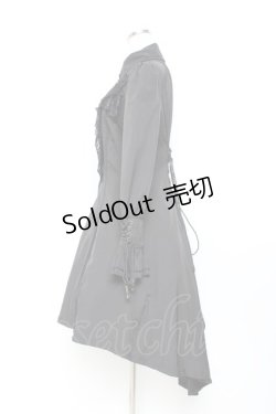 画像2: Ozz oneste / レースフリルシャツワンピース  黒 Y-25-11-05-137-OO-JA-SZ-ZY