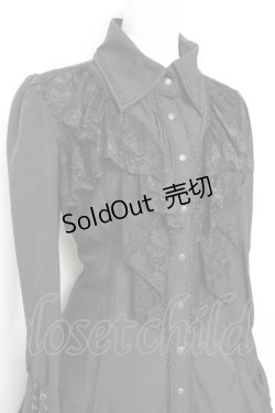 画像5: Ozz oneste / レースフリルシャツワンピース  黒 Y-25-11-05-137-OO-JA-SZ-ZY