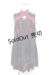 Ozz oneste / 羽衣天女チュニック  黒×赤 Y-25-11-05-138-OO-OP-SZ-ZY