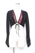 Ozz oneste / 重ね着風ボレロ  黒×ワイン Y-25-11-05-140-OO-TO-SZ-ZY