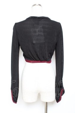 画像2: Ozz oneste / 重ね着風ボレロ  黒×ワイン Y-25-11-05-140-OO-TO-SZ-ZY